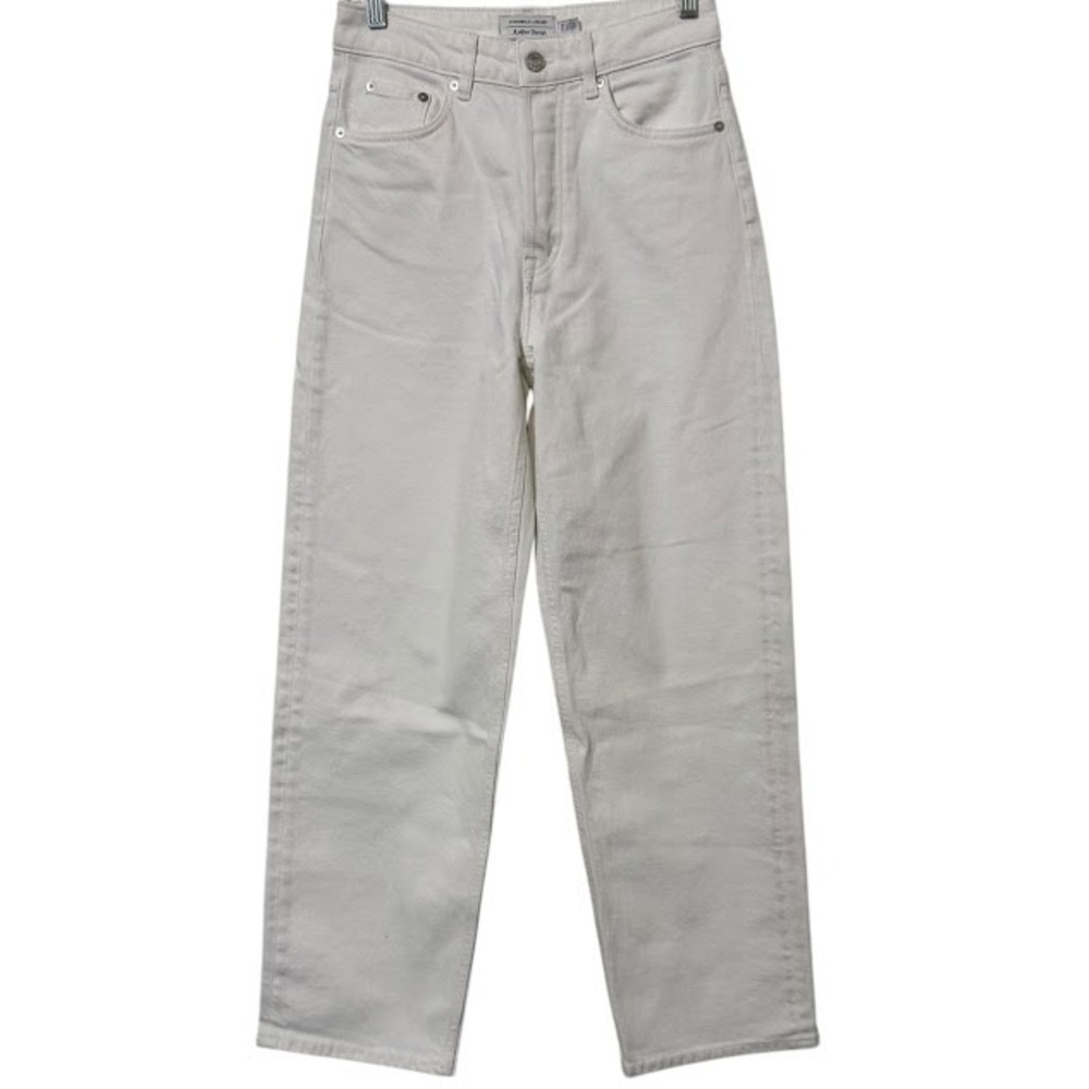 &‎ Other Stories Stockholm Atelier White Straight Wide Leg Button Fly Jeans 25